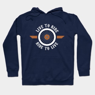 Bike Wheel live to ride, ride to live Hoodie